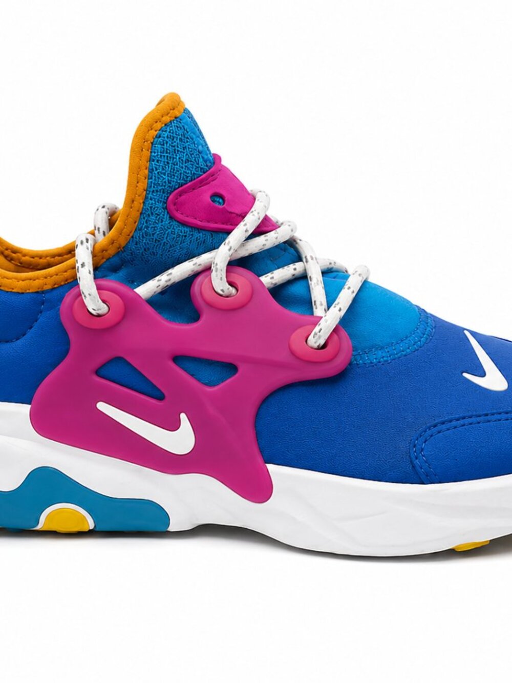 Nike React Presto Blue Pink Yellow Running Shoes Sneakers Women's Athletic Casua